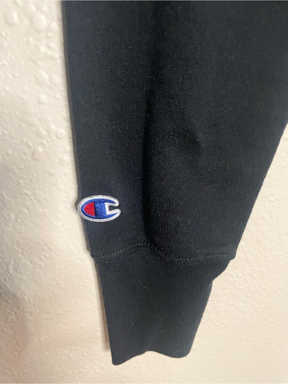 Champion Black Logo Crewneck Sweatshirt Medium - Picture 2 of 4